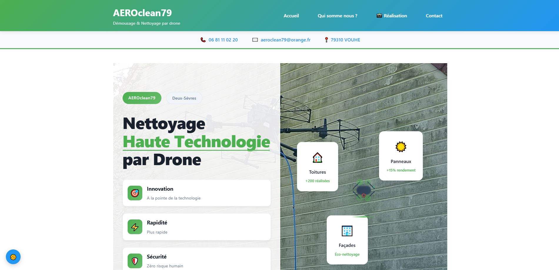 Aeroclean79 société de nettoyage haute technologie par drone